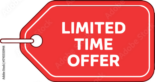Vivid red discount tag highlights an exclusive limited-time offer.