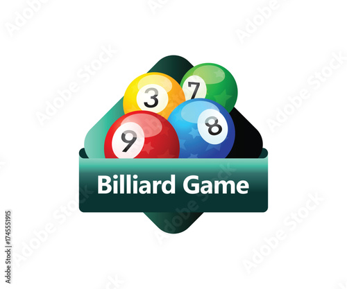 Billiard game banner design vector illustration