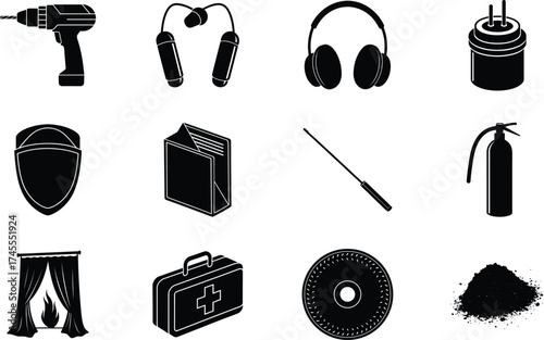 Welder Black Vector Isolated On White Background 