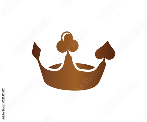 Poker crown logo icon design illustration