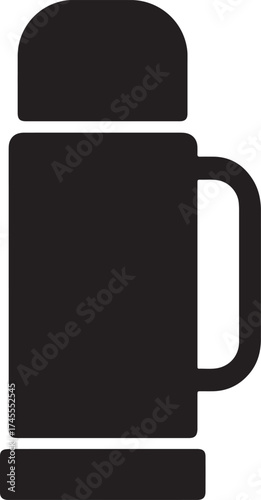 Silhouette of Thermos Flask Icon Vector Illustration
