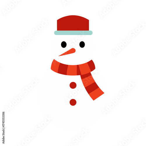 snowman with a scarf icon vector art
