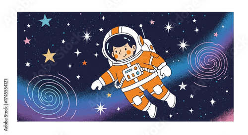 Astronaut in Space A Childs Dream of Cosmic Exploration.