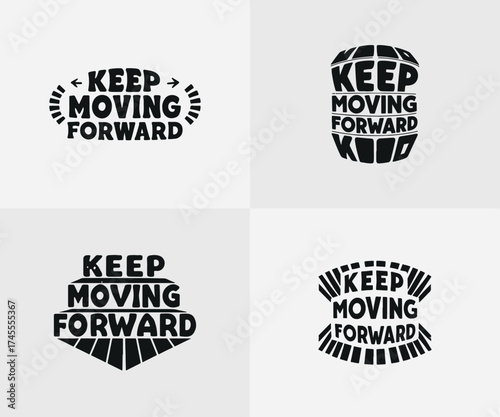 Typographic t-shirt design with some variants of motivational quotes