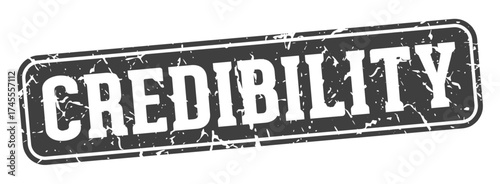 credibility rectangular sign. credibility stamp