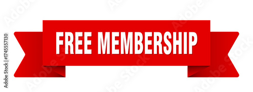 free membership ribbon isolated on transparent background. free membership ribbon