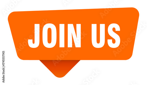 join us sticker. join us orange sign isolated on transpatent background