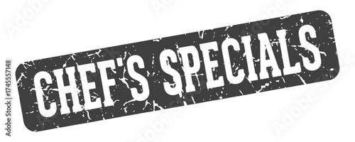 chef's specials rectangular sign. chef's specials stamp