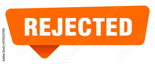 rejected sticker. rejected orange sign isolated on transpatent background