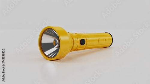 Reliable yellow flashlight providing portable light for camping or emergencies