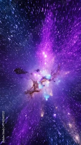 紫の星雲と星が散りばめられた抽象的な宇宙の背景