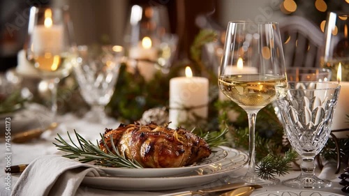 festive christmas dinner table