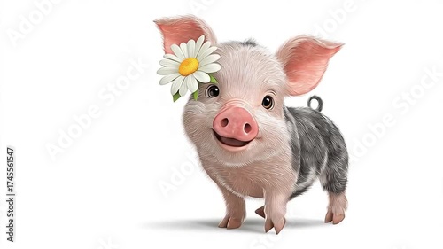 cute cartoon piglet
