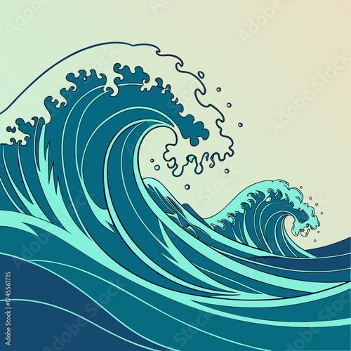 Illustration of a big wave