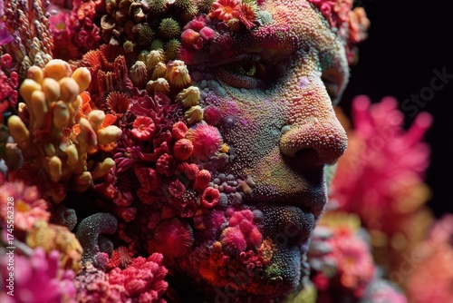 Vibrant, colorful human fac...