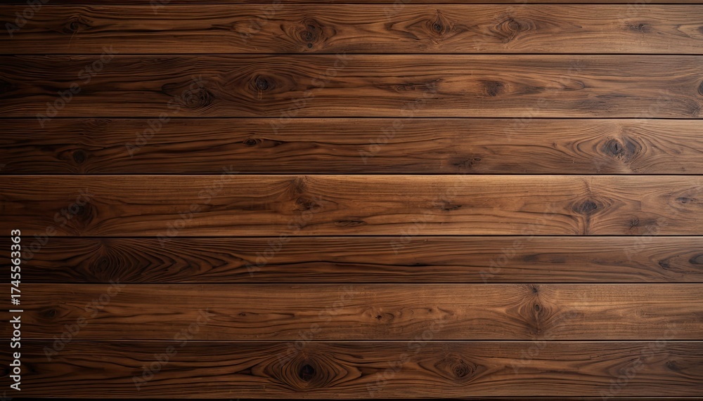 Naklejka premium Close-up of horizontal, warm-toned wooden planks, showing rich grain details
