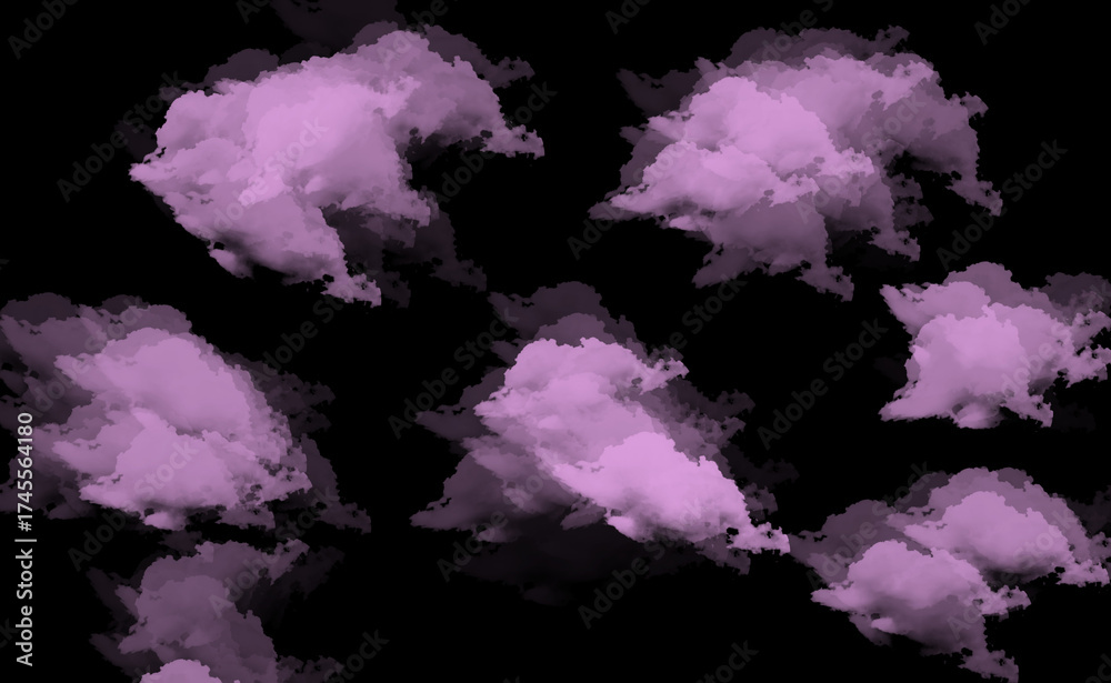Obraz premium Abstract swirls cloud of pink and purple smoke or clouds creating a dreamy and ethereal effect