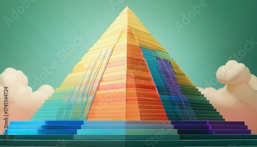 essential recourses for successful business pyramid concept of strategy and planning 3d rendering