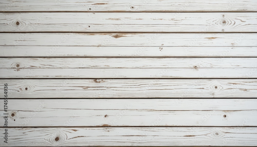 Naklejka premium White painted weathered wood texture, horizontal lines