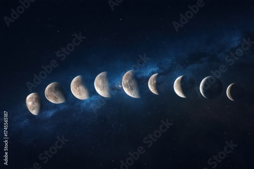 Eight phases of a celestial...