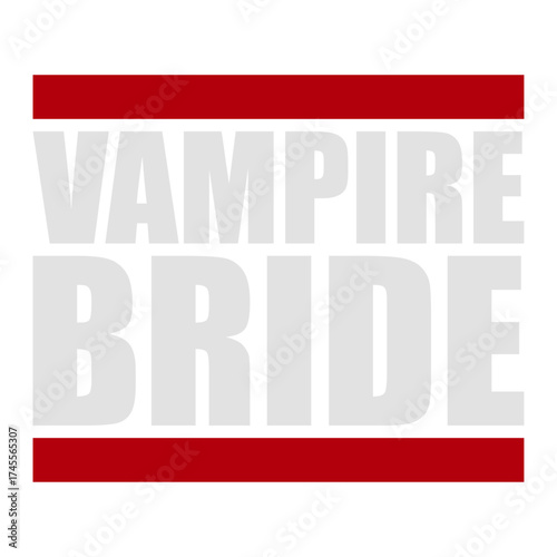 Vampire Bride Text Wedding Halloween Bachelorette Party Logo
