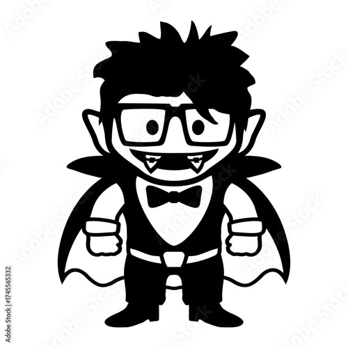 Smart Nerd Vampire Comic Funny Glasses Bowtie Braces