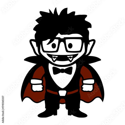 Smart Nerd Vampire Comic Funny Glasses Bowtie Braces