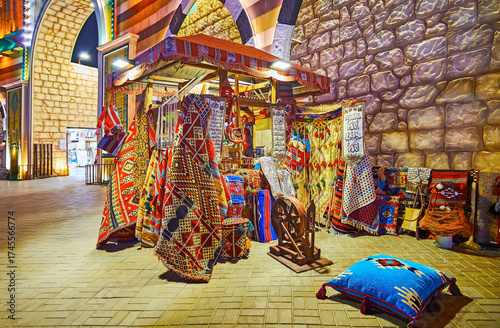 Tribal rugs in Global Village Dubai, UAE