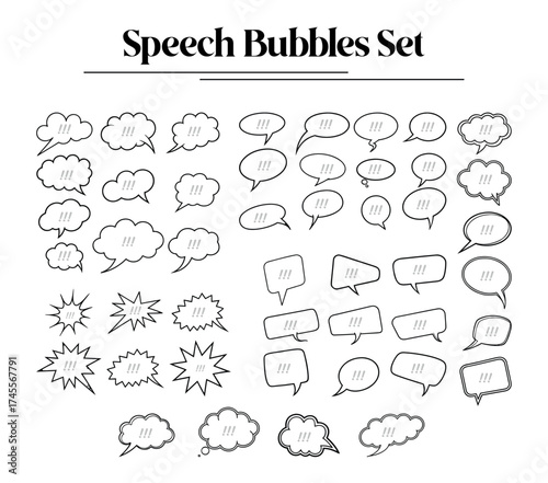 Vector Set of Speech Bubble Icons for Comics and Chat