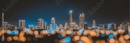 Smart City Skyline Illuminated with AI-Powered Lights | Urban Future Technology