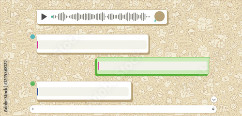 plantilla fondo web chat con mensajes red social diálogos y cajas de texto