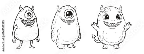 Kid-Friendly Monster Coloring Sheet Bundle