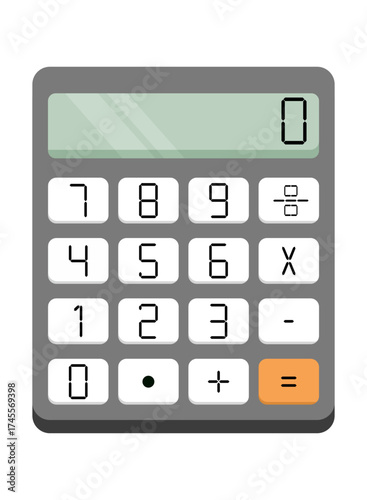 Simple digital calculator on a transparent background