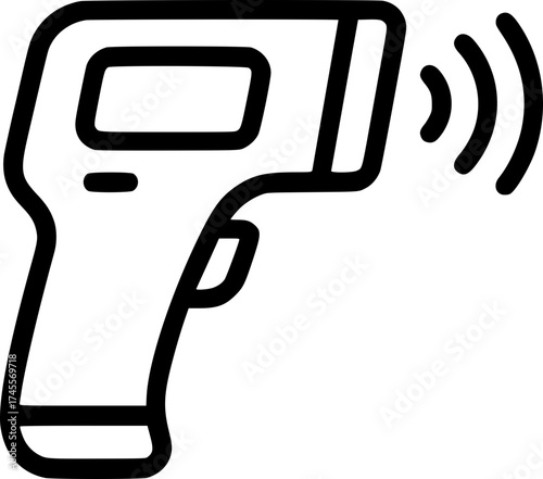 Contactless Thermometer Icon – Smart Health Device