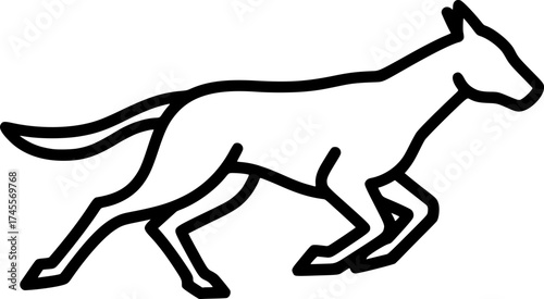 Running Wolf Outline Icon