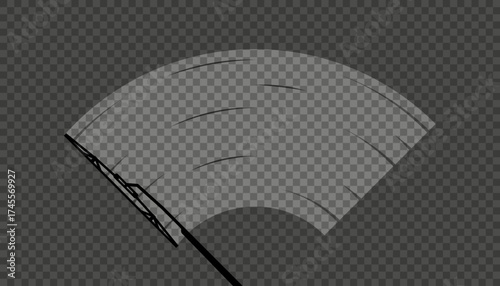 Wipers are clearing the windshield. Wiping for the windshield of a car. Clean window, wiper blades. Vector illustration.