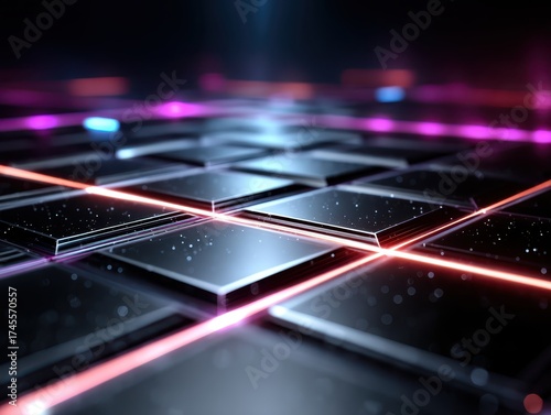Abstract futuristic grid wi...