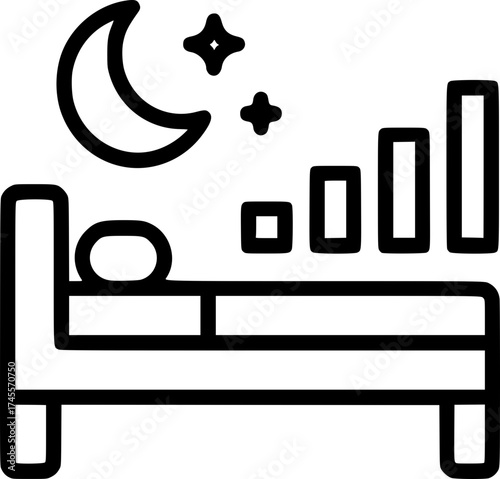 Night Sleep Icon Outline Vector