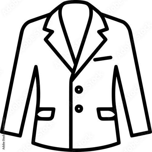 Blazer Icon – Formal Suit Jacket Outline Illustration
