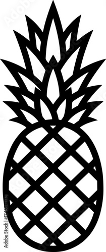 Pineapple Icon – Tropical Fruit Outline Illustration