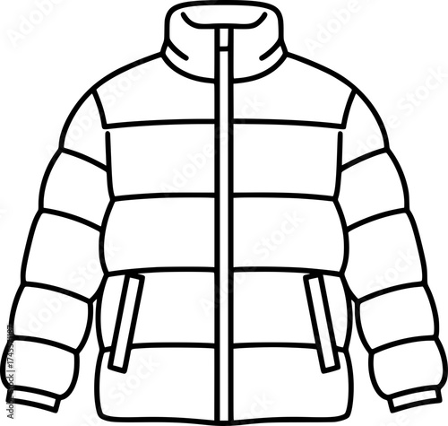 Puffer Jacket Icon – Winter Outerwear Fashion Outline