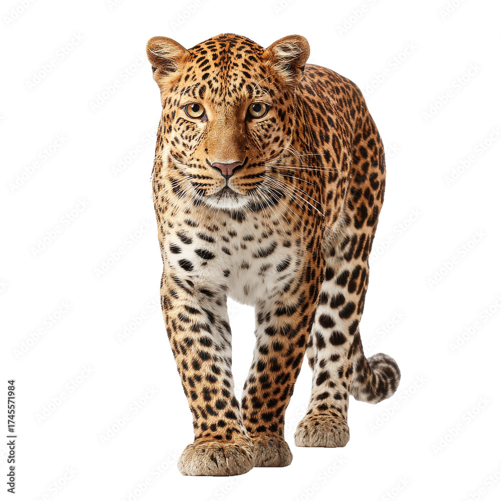 Fototapeta premium leopard png big cat png spotted leopard png standing leopard png wildlife png transparent background image