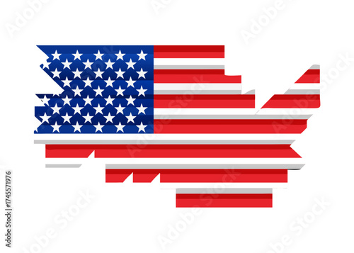 abstract stylish american flag design .vector icon