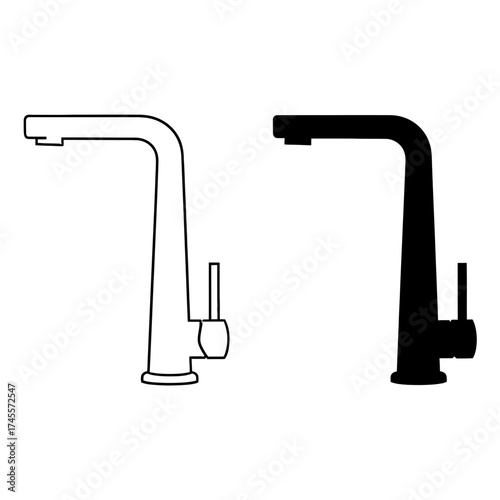 Vector art of faucet icon