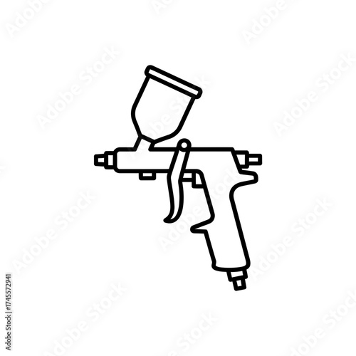 Vector art of spray gun icon in black and white