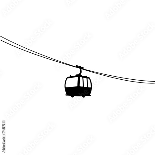 Vector art of cable car
