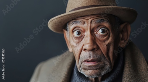 Elderly man with shocked ex...