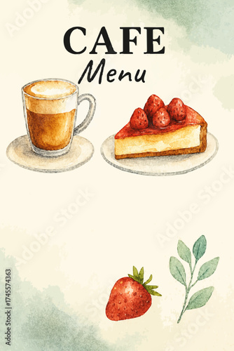 Watercolor cafe menu