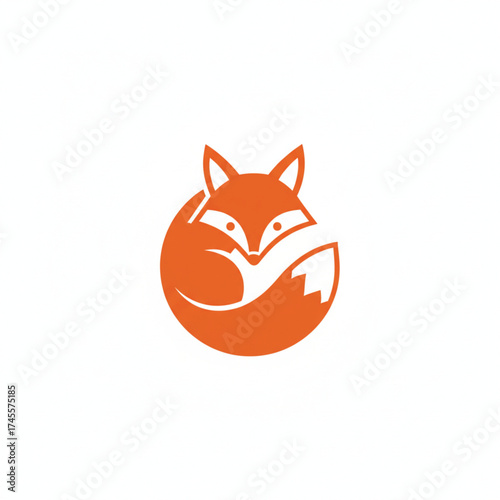 Illustration of a cute orange fox logo on a white background