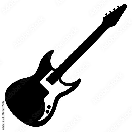 Electric guitar isolated on white background.